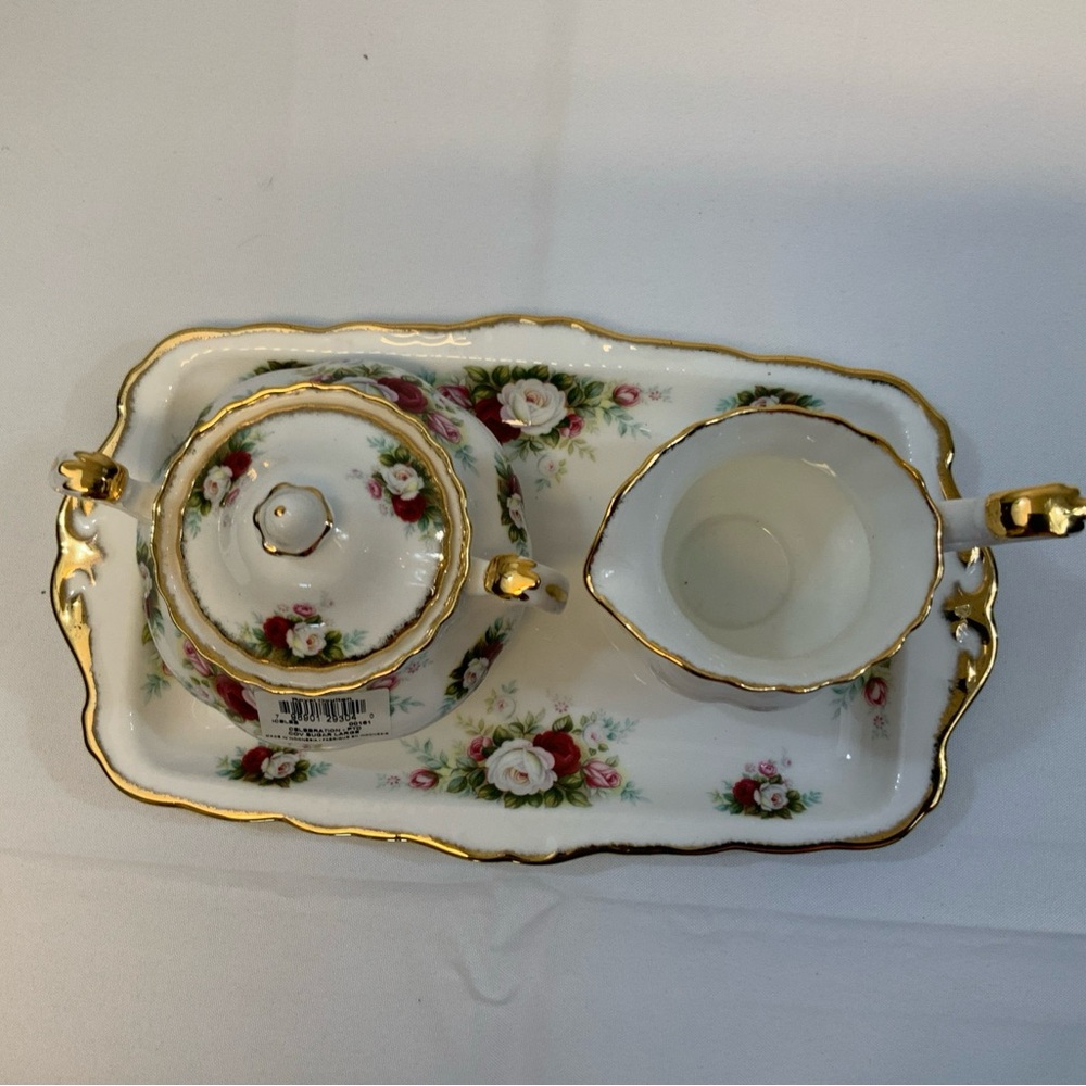 Royal Albert, Bone china, Celebration 1969 set sugar and tray cream, vintage - Picture 6 of 10